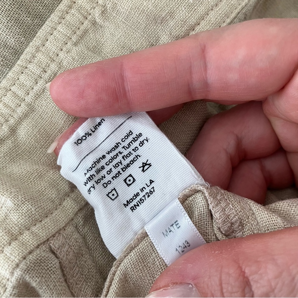 NWOT MATE the Label • Linen Short Sleeve Jumpsuit in Natural - Picture 14 of 14